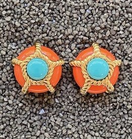 Jewelry VCExclusives: Turquoise & Gold Rope Pops in Coral