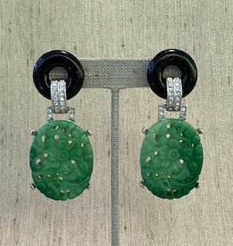 Jewelry KJLane: Carved Jade with Black Top lg