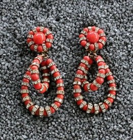 Jewelry FMontague: Lolita Coral Loops w/Crystal Details