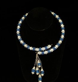 Jewelry FMontague: Yasmin Wrap in Cobalt & Silver