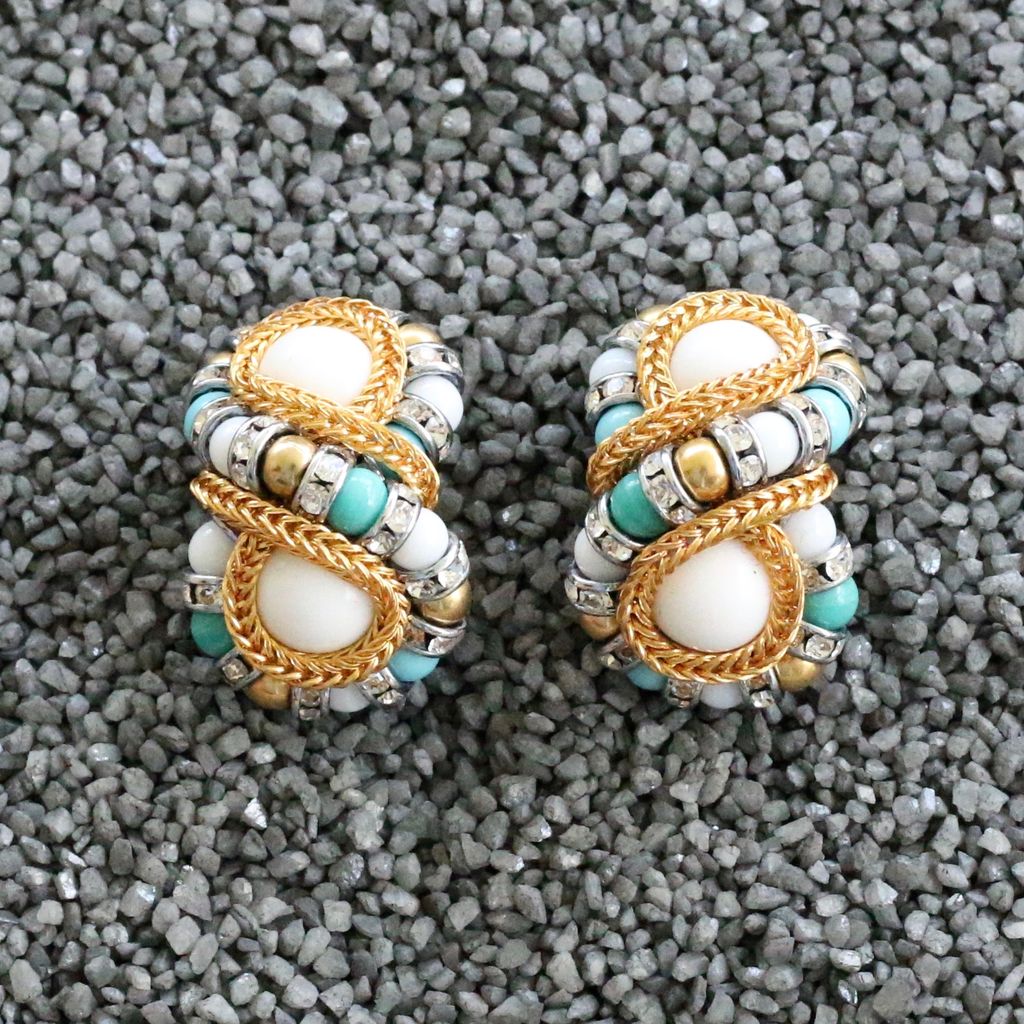 Jewelry Fmontague: Huit Turquoise & Pearl Infinity Orbs