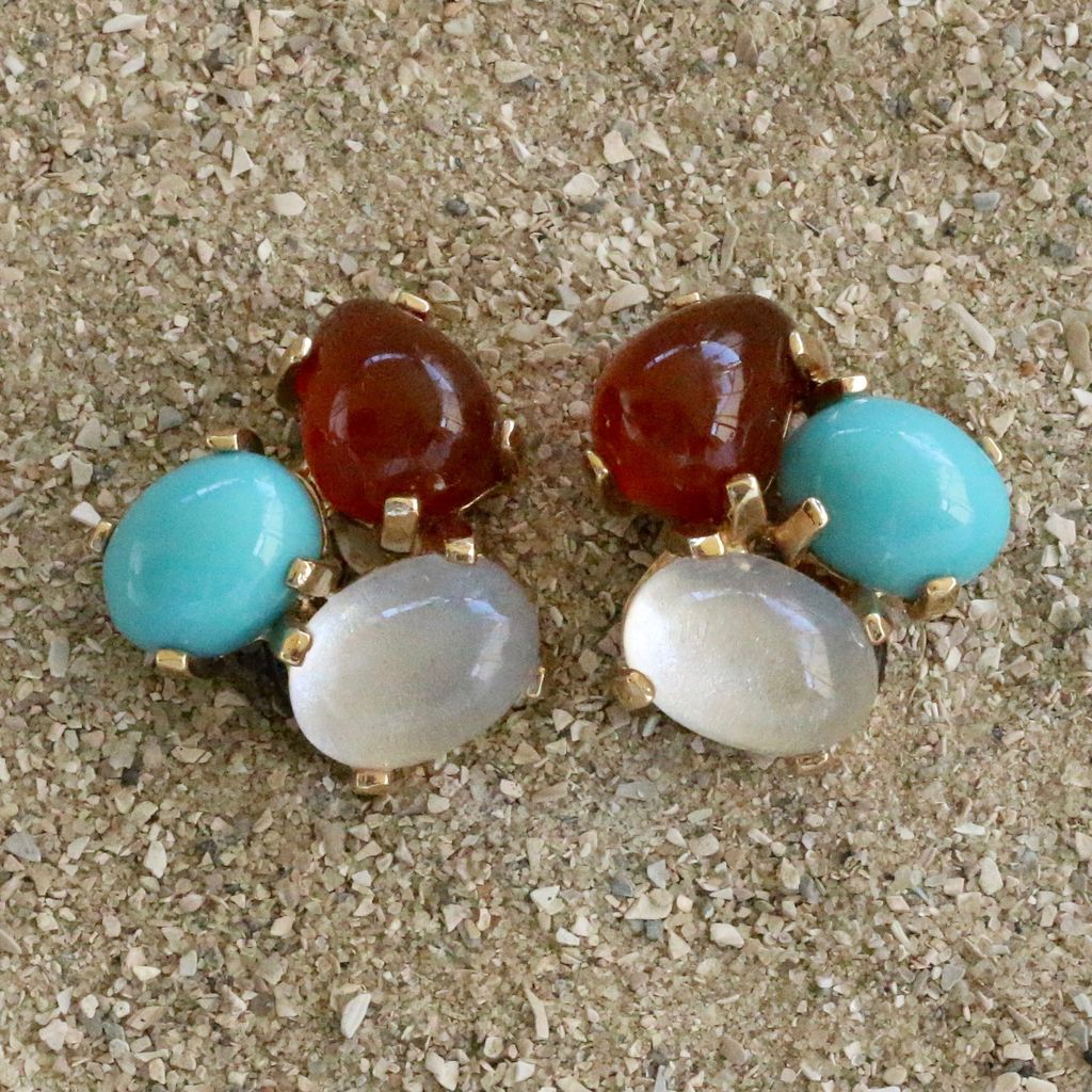 Jewelry VCExclusives: Tri Colored Drops Turquoise Amber Clear