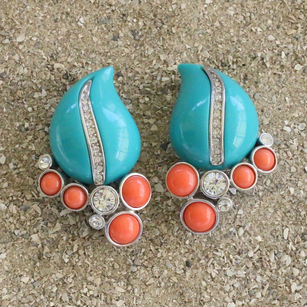 Jewelry KJLane: Teardrops Turquoise & Coral