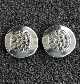 Jewelry Sebbag: Silver Round Button
