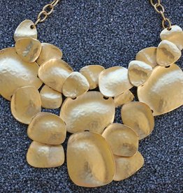 Jewelry KJLane: Hammered Gold Bib
