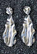 Jewelry KSultan: Silver Krinkle Drop Pierced