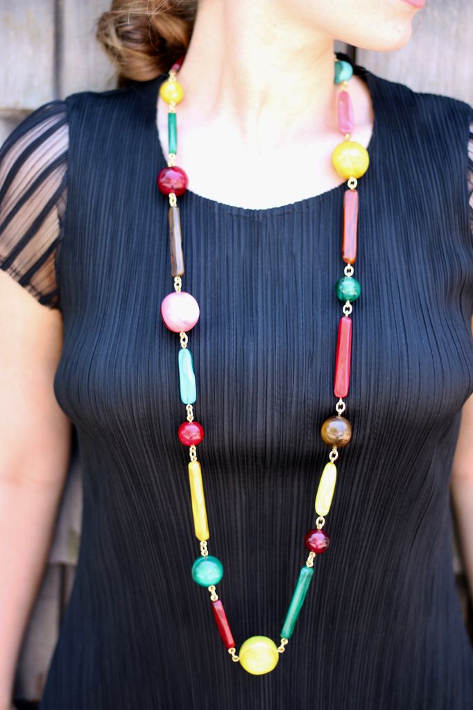 Jewelry Denaive: Long Multi Colored