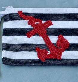 Handbags VCExlusives: Beaded Clutch / Navy Anchor