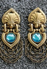 Jewelry Blinn: Lattice Gold w/Blue Inset
