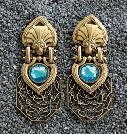 Jewelry Blinn: Lattice Gold w/Blue Inset