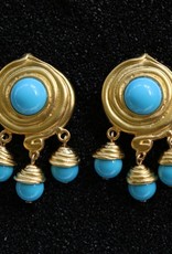 Jewelry KJLane: Swirl & Droplets Turq & Gold