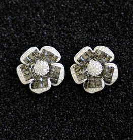 Jewelry Jardin: Clear & Charcoal Crystal Flower Med