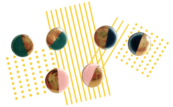 Colorful Stoneware Earrings