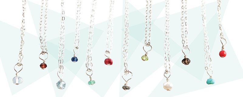 Tiny Birthstone Necklaces & Earrings from Evan Knox