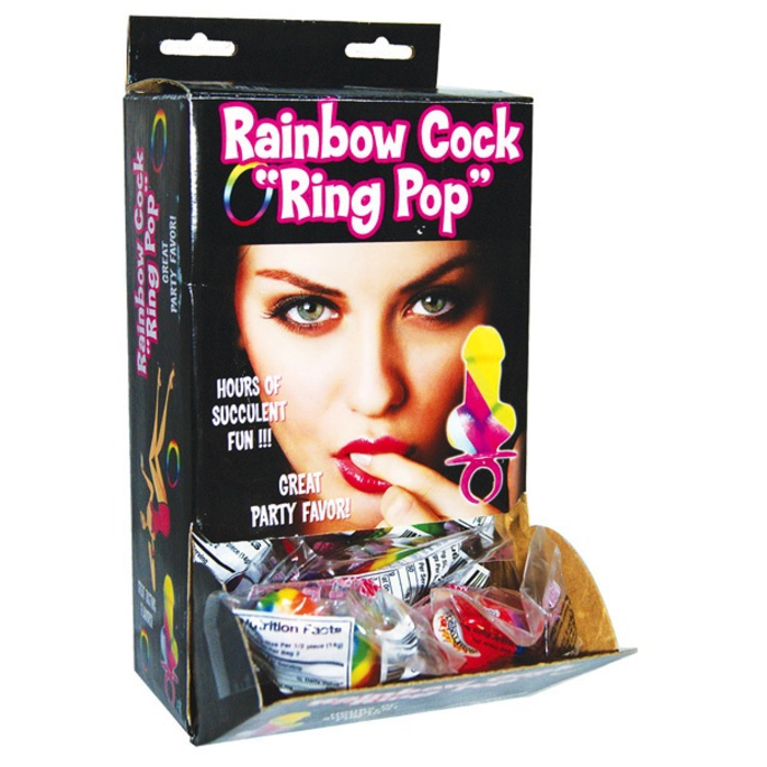 RAINBOW RING COCK POP x 12