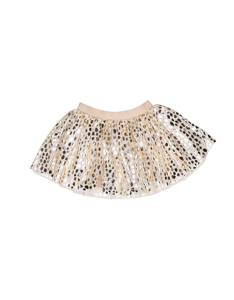 HuxBaby Huxbaby, Gold Leopard Tulle Skirt