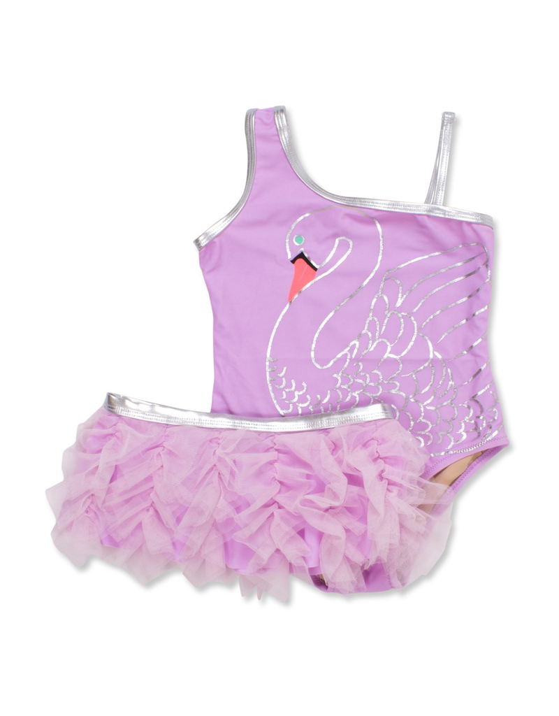 Shade Critters Shade Critters, One Shoulder Swan Princess Swimsuit