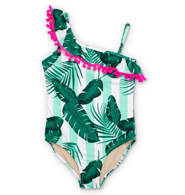 Shade Critters Shade Critters, One Shoulder Botanical Swimsuit