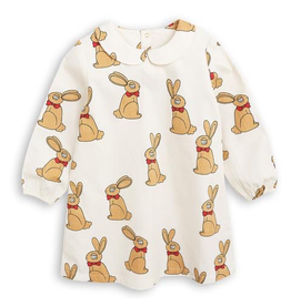 Mini Dressing MiniRodini, Rabbit Woven Dress