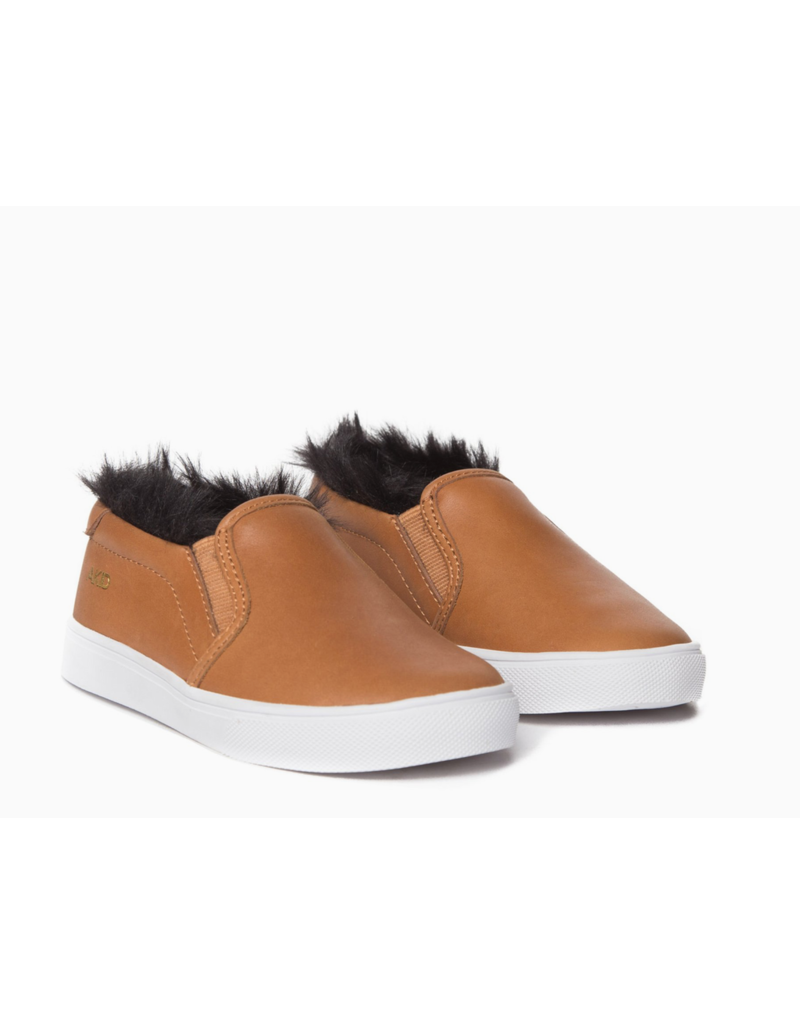 AKID AKID, Liv slip on Leather + Faux Fur Sneaker