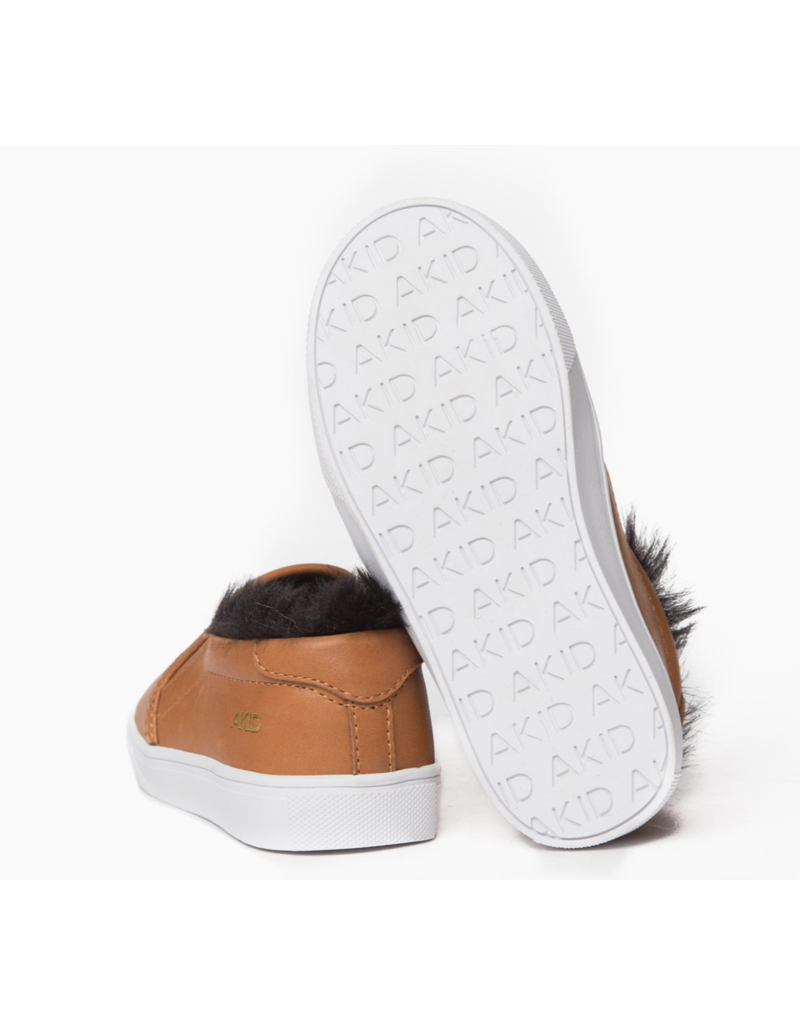 AKID AKID, Liv slip on Leather + Faux Fur Sneaker