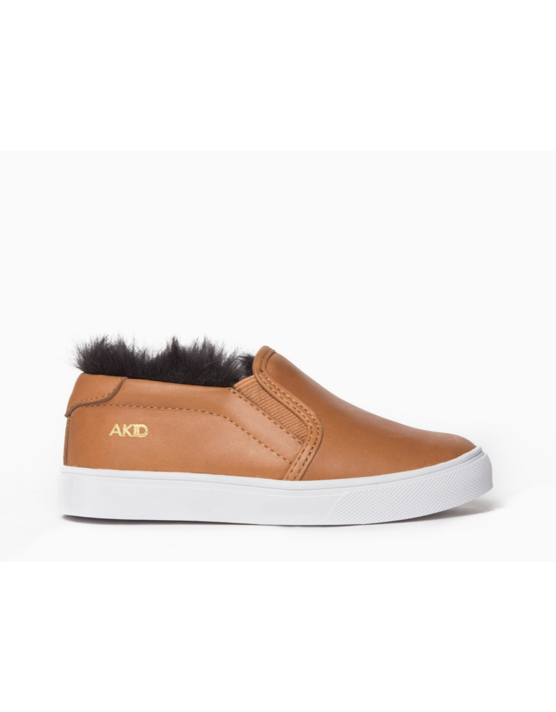 AKID AKID, Liv slip on Leather + Faux Fur Sneaker