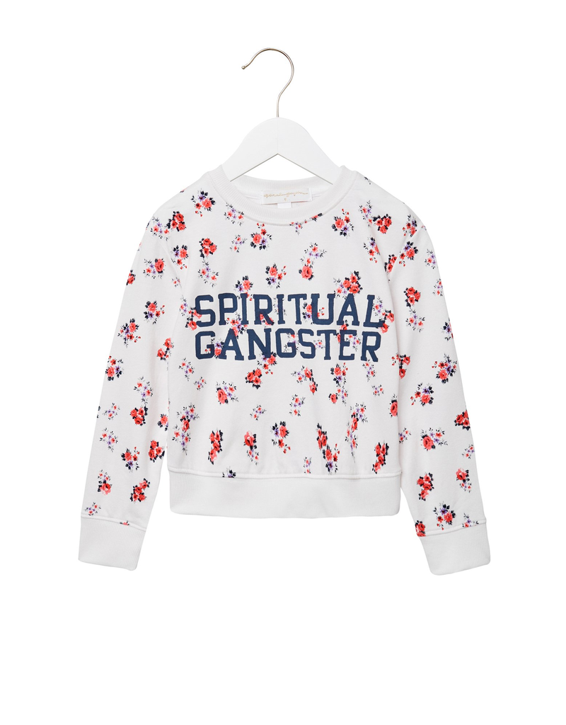 Spiritual Gangster Girls Varsity Floral Crewneck Sweatshirt