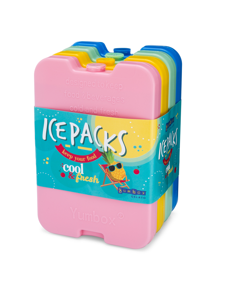 YumBox Ice Pack set of 4 Multicolor (pink, yellow, green, blue)