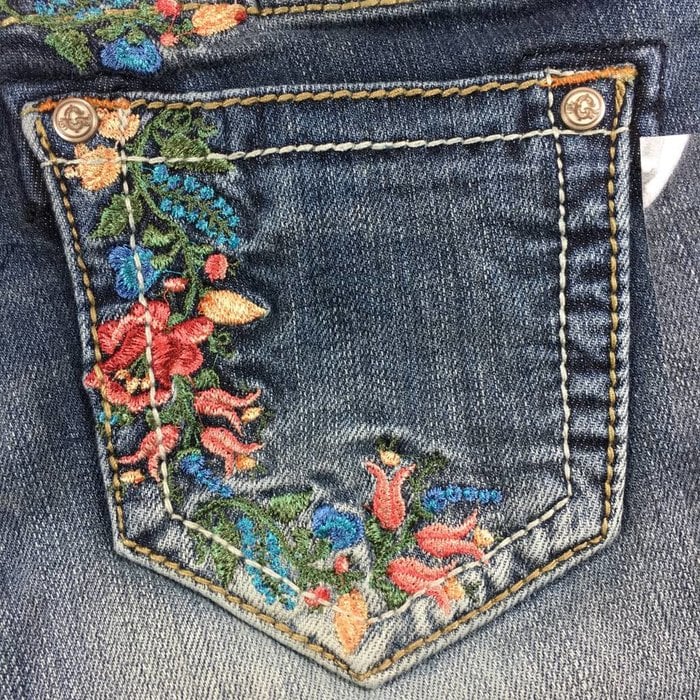 Skinny Rose Garden Embroidered Jeans - TheBlingBoxOnline.com