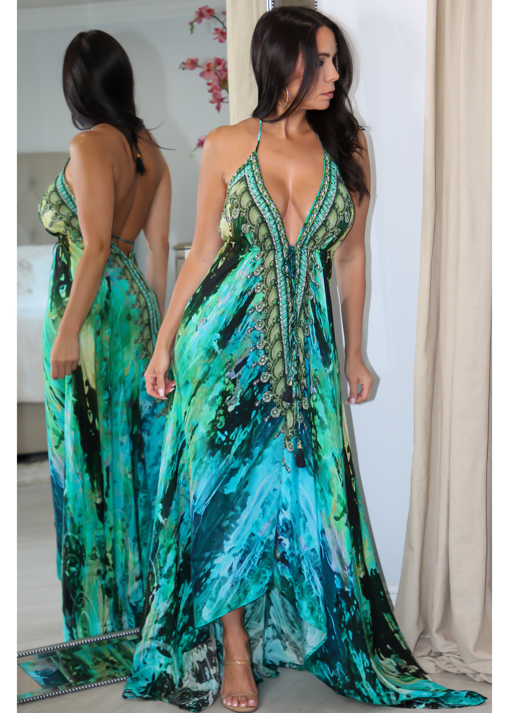 3089 Silk Print Scarf Dress