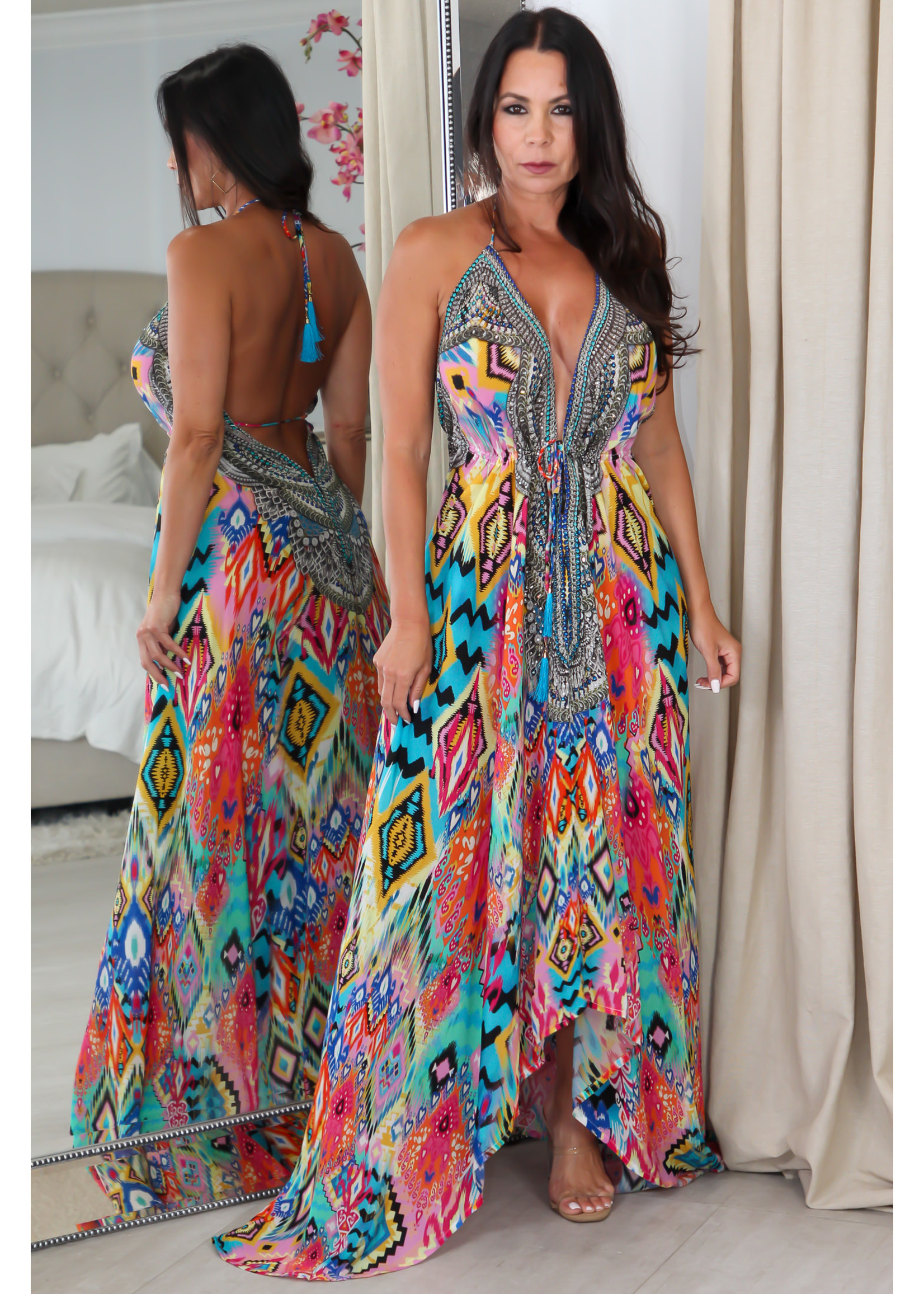 4087 Multi Color Stone Dress