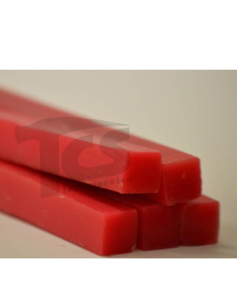 Paramelt Wax Sprue Red Square Solid 1/2'' (5 Pieces)