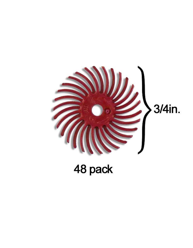 3M Scotch-Brite™ Radial Bristle Disc 3/4'' Red 220Grit (48 Pack)