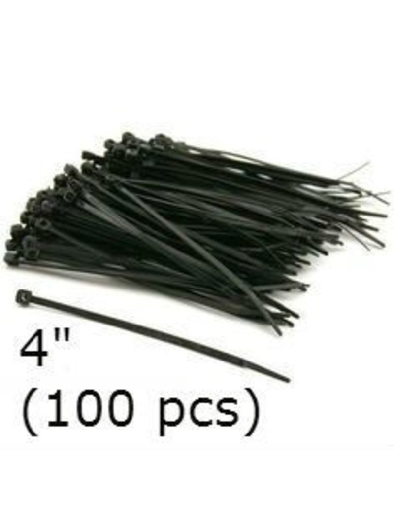 Just Sculpt Cable Ties Black Nylon 4'' (100 pcs)