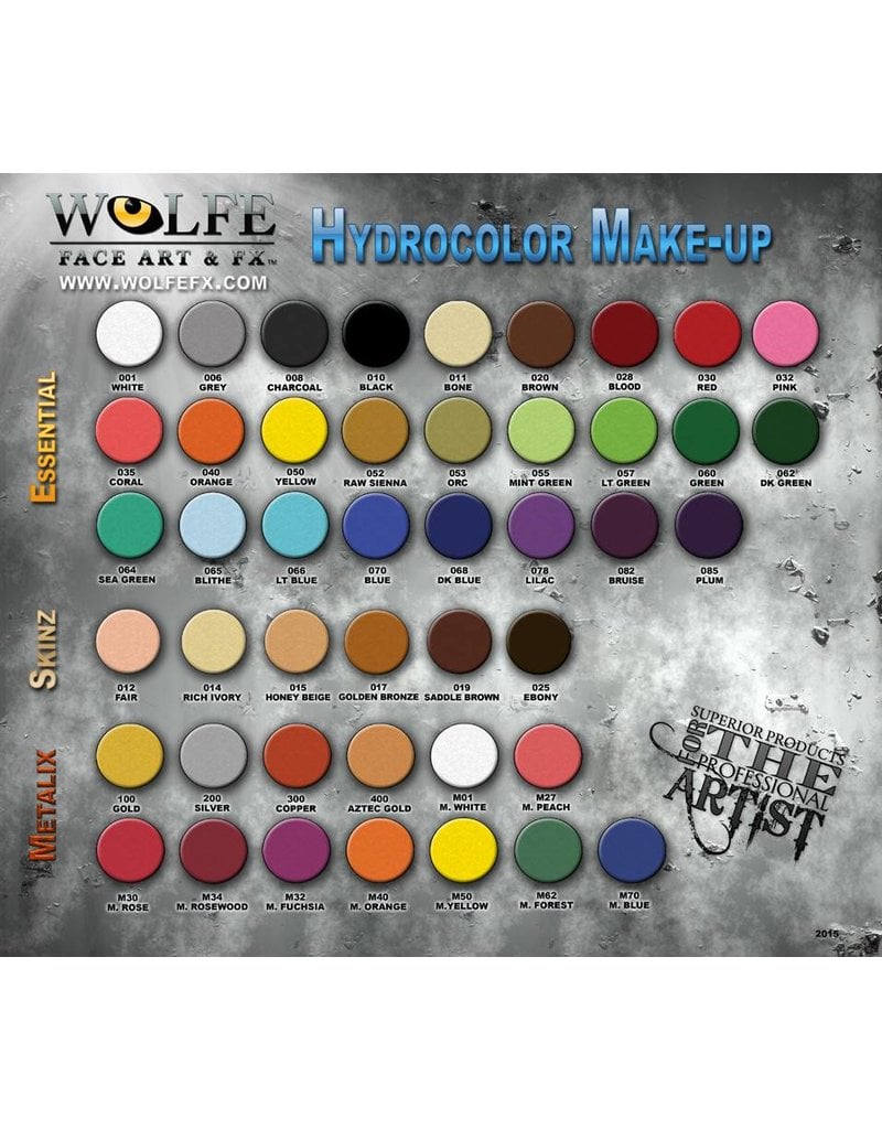 Wolfe Face Art & FX Hydrocolor Essentials 12 Color Palette