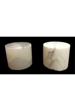 Stone 5-1/4"d x 4-1/2"h White Alabaster Cylinder #221012