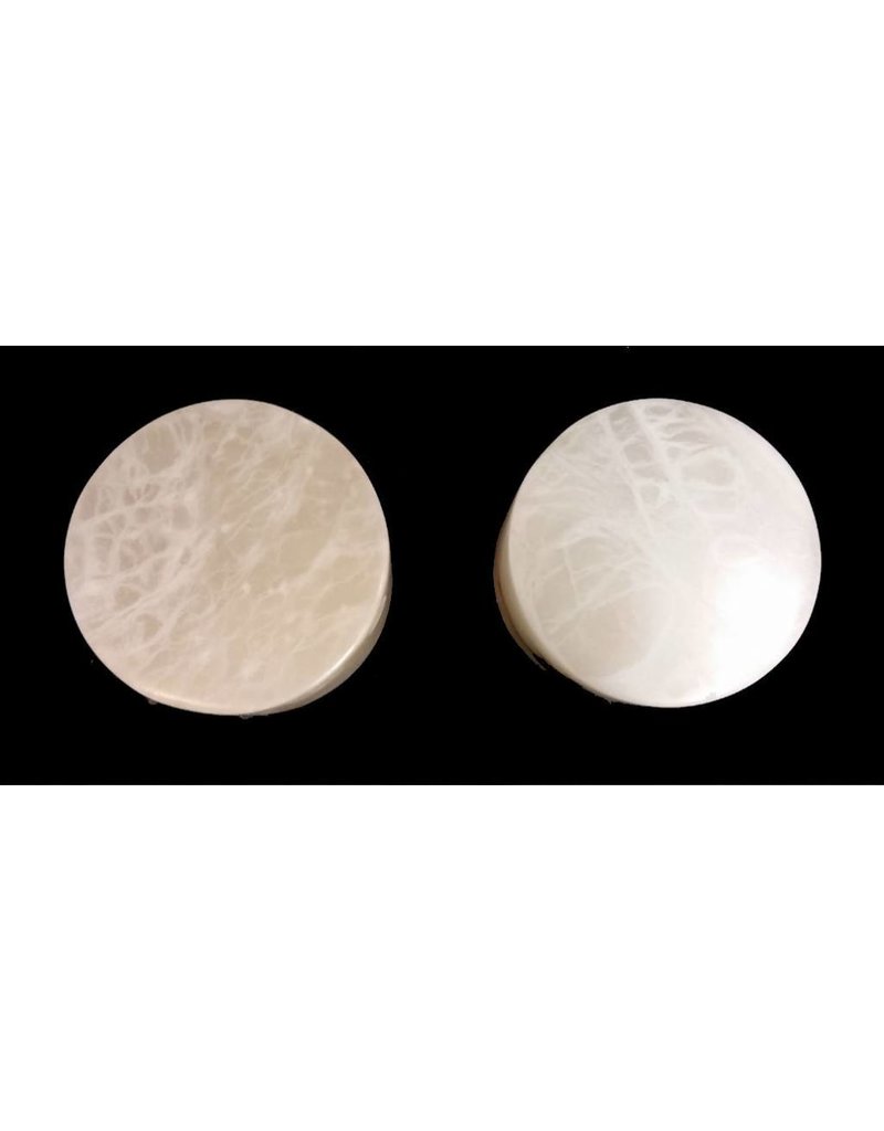 Stone 5-1/4"d x 3-1/2"h White Alabaster Cylinder #221013