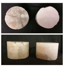 Stone 5-7/8"d x 3-4"h White Alabaster Cylinder #221014