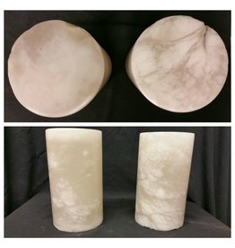 Stone 4-3/4"d x 7-1/8"h White Alabaster Cylinder #221016