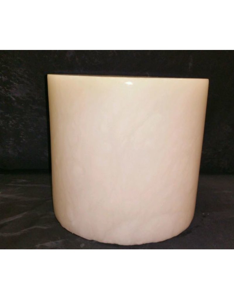 Stone 9-1/8"d x 8"h White Alabaster Cylinder #221017
