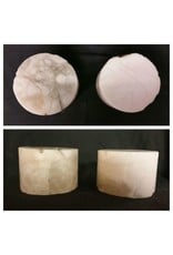 Stone 4-3/8"d x 3-1/4"h White Alabaster Cylinder #221022