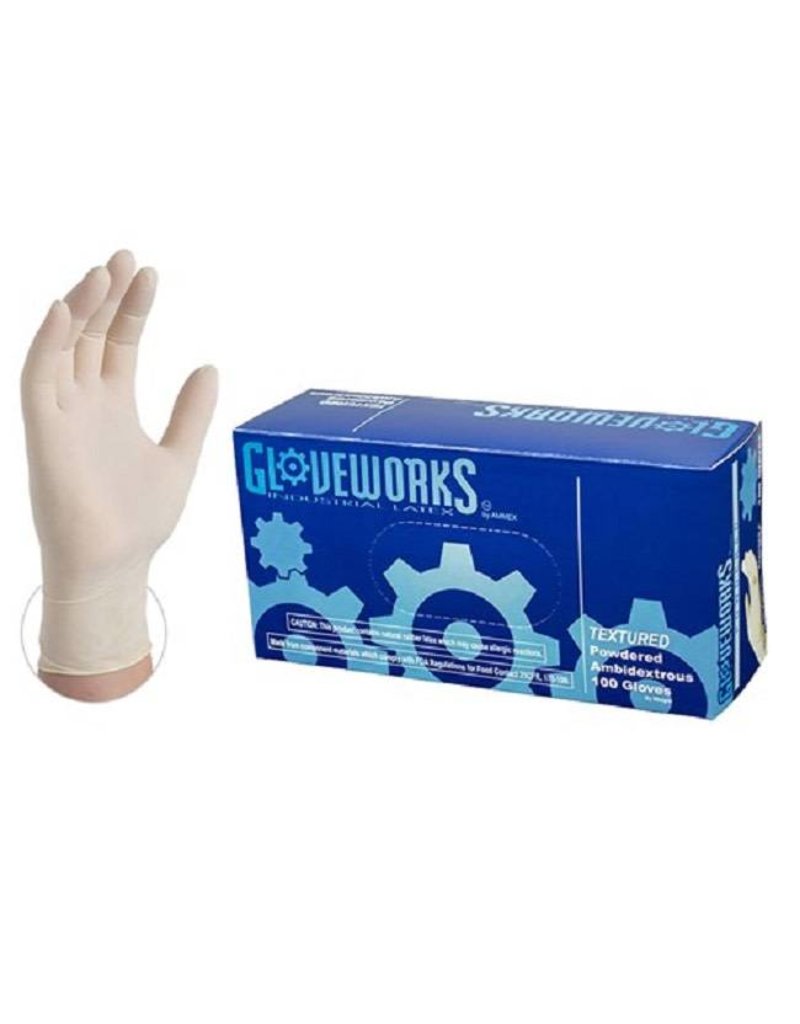 Just Sculpt Latex Ivory Industrial Powdered Gloves Box