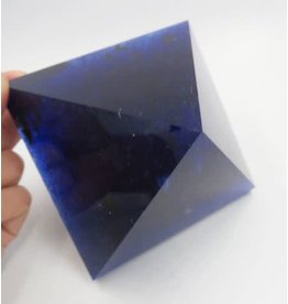 Stone Large Blue Smelt Quartz Crystal Pyramid Point