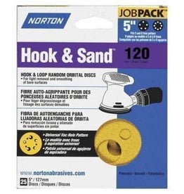 Norton Hook and Sand 120 grit 5"x 5 and 8 25 pack