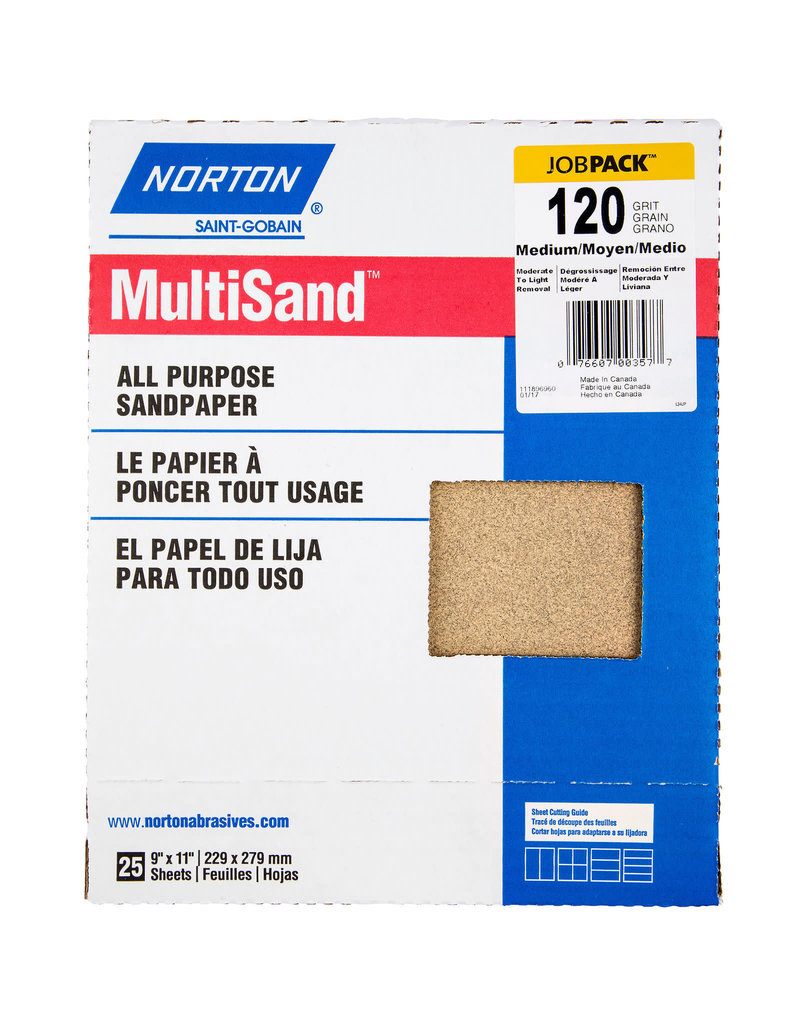 Norton Multisand Aluminum Oxide 120C 9"x11" 25pk