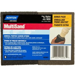 Norton Multisand Sanding Sponge Fine/Medium 6pk