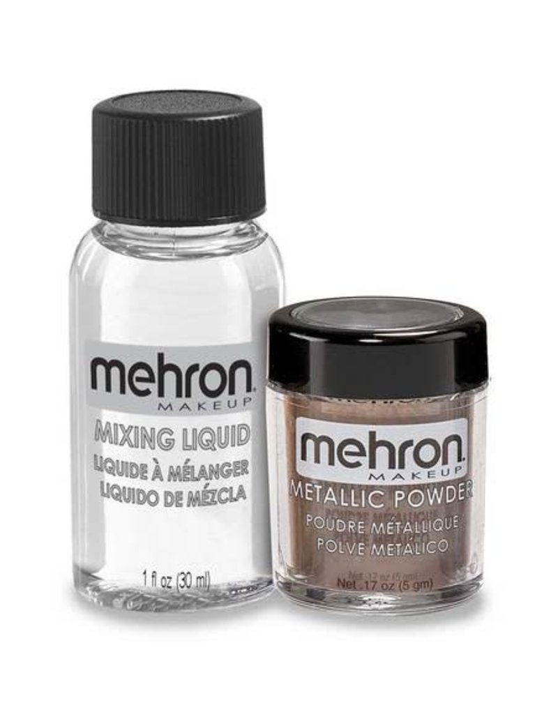 Mehron Metallic Powder with Mixing Liquid Bronze