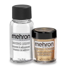 Mehron Metallic Powder with Mixing Liquid Gold