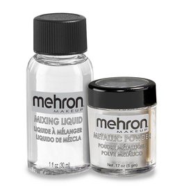 Mehron Metallic Powder with Mixing Liquid Silver