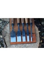 JS-Ukraine Chisels with Beveled edges in the leather bag (set of 5)